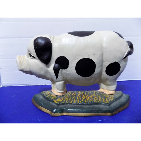 Cast Iron Pig Hog Doorstops Country Farmhouse Decor Vintage Style - Picture 1 of 4